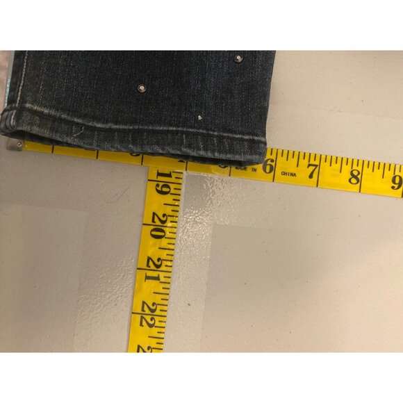 Black Mid-Rise Skinny Ankle Jeans Stud Detailing Size 8 - Picture 12 of 12